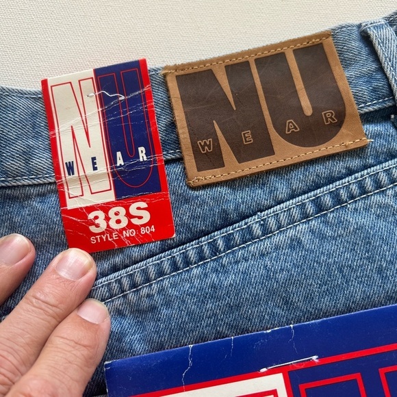 New 90s 80s Vintage BAGGY Cargo 38x30 Nu Wear Hip Hop Skateboard Lightwash Jeans - Picture 11 of 12